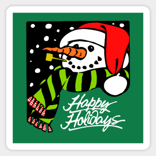 Happy Holidays Snowman Sticker